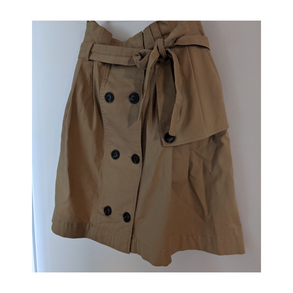 High Waisted Cotton Cargo Skirt